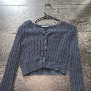 Navy blue cropped sweater
